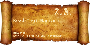 Kozányi Mariann névjegykártya